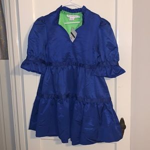 Gretchen Scott Teardrop Dress Sz L Large Royal Blue 100% Polyester